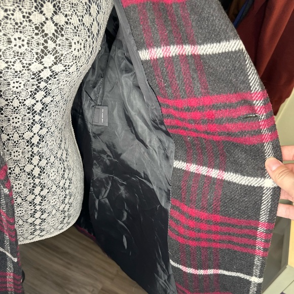 Plaid Pea Coat - Picture 3 of 5